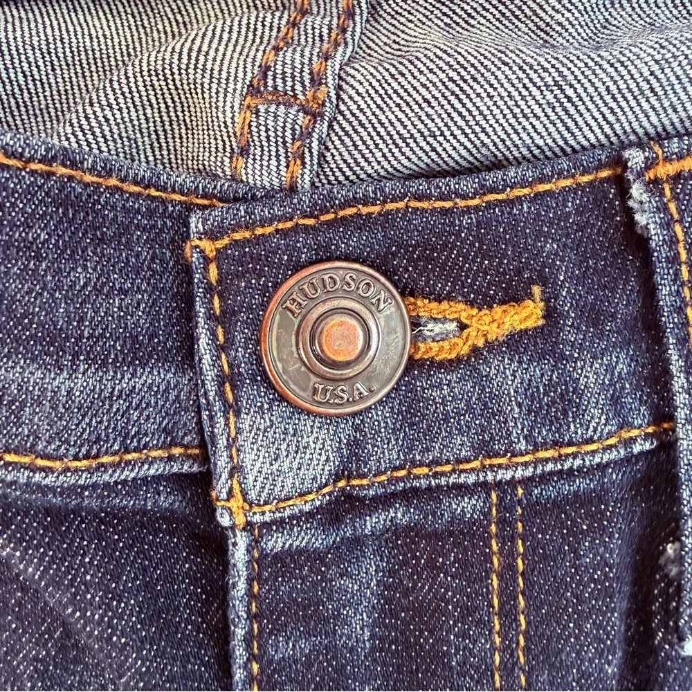 HUDSON Nico Midrise Size 26 Waist 32” Super Skinny Denim Dark Wash Blue Jeans - Picture 10 of 13